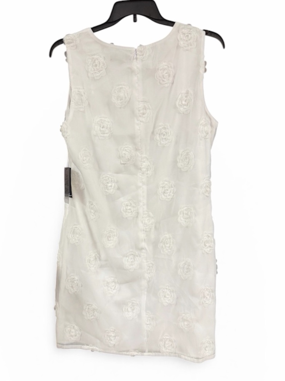 Nicole Miller 3-D Rosette White Sleeveless Mini Dress Size 16 - Picture 6 of 9
